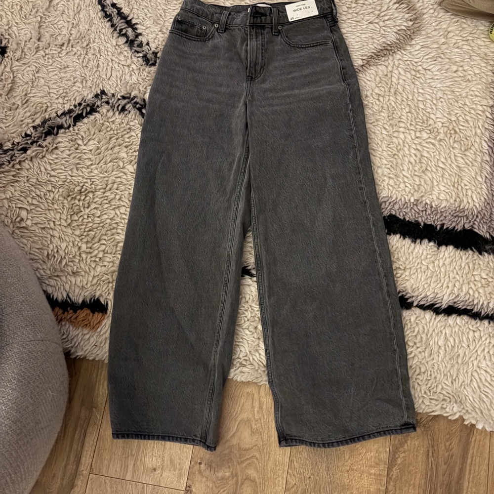 Abercrombie & Fitch Gray Wide Leg Jeans